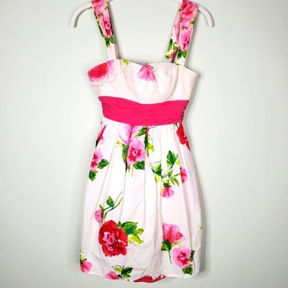 City Triangles Y2K Fit and Flare Floral Bow Back Mini Party Dress Size 3 - Picture 1 of 12